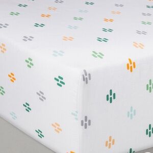 2 Fitted Crib Sheets Soft Cotton Modern Geometric Multi Dash Diamond Pattern